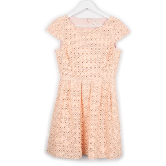 J. Crew Peach Lace Mini Dress - Picture 1 of 12